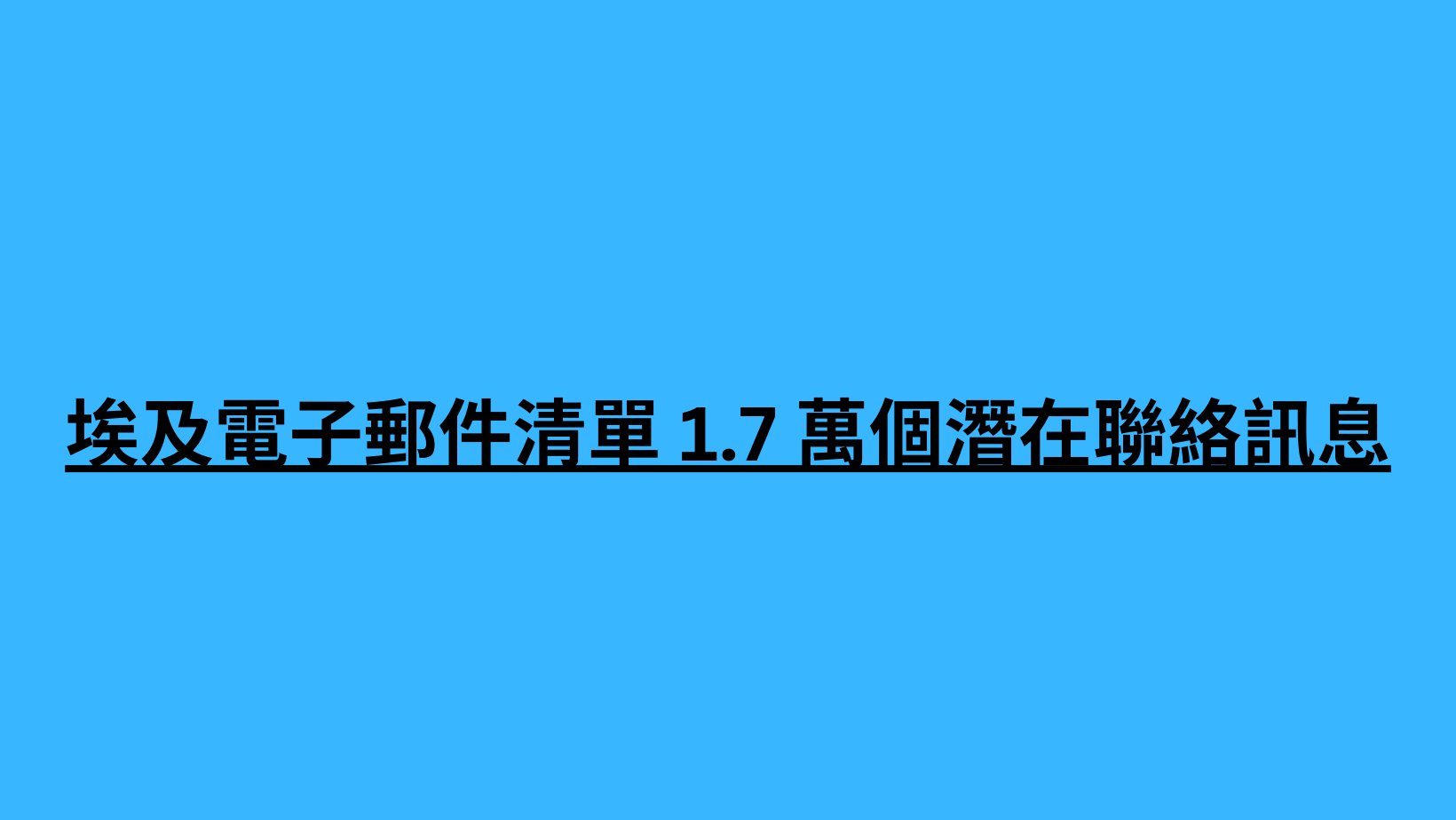 埃及電子郵件清單 1.7 萬個潛在聯絡訊息